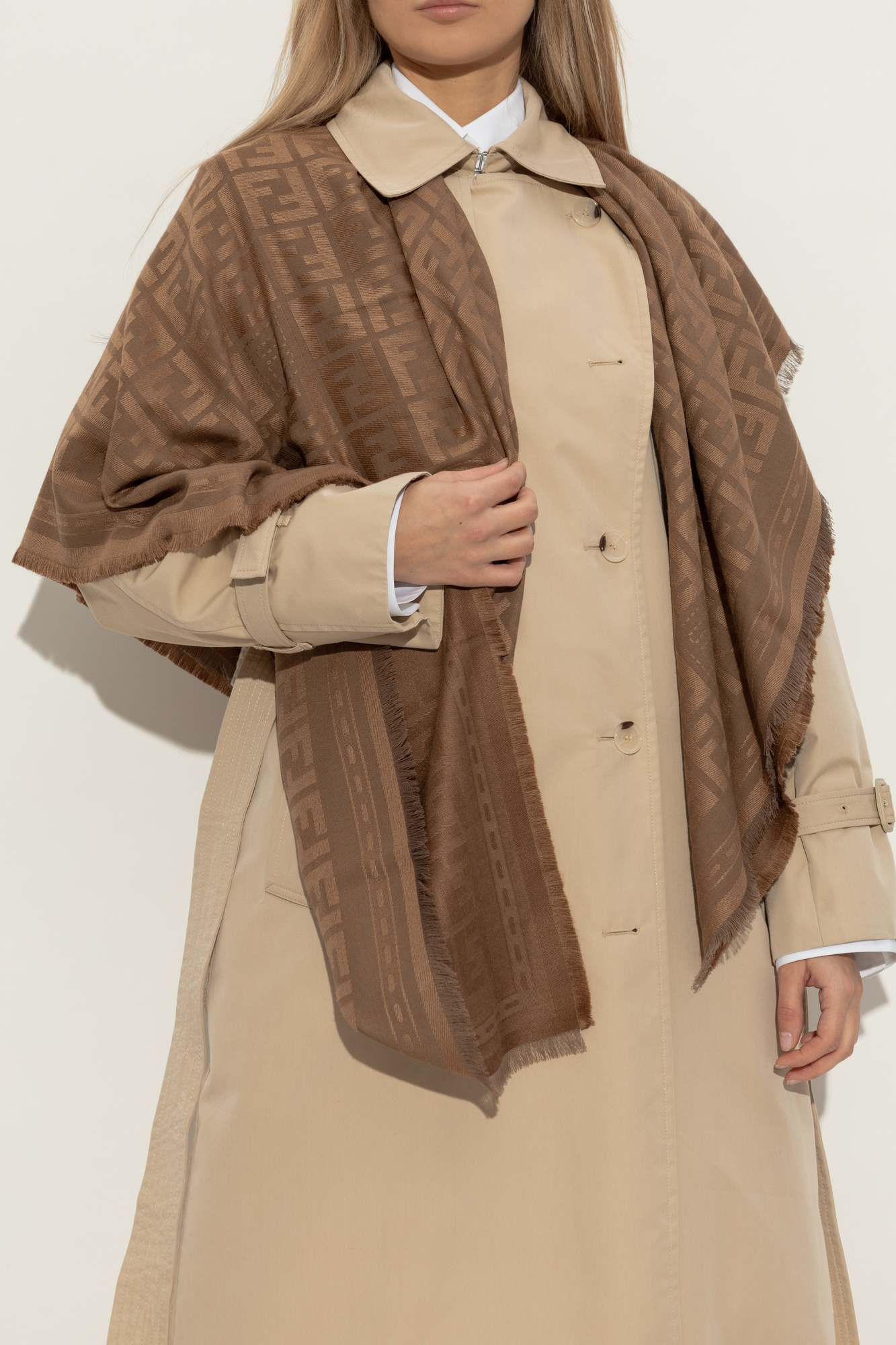 Brown Scarf with monogram Fendi - Vitkac France
